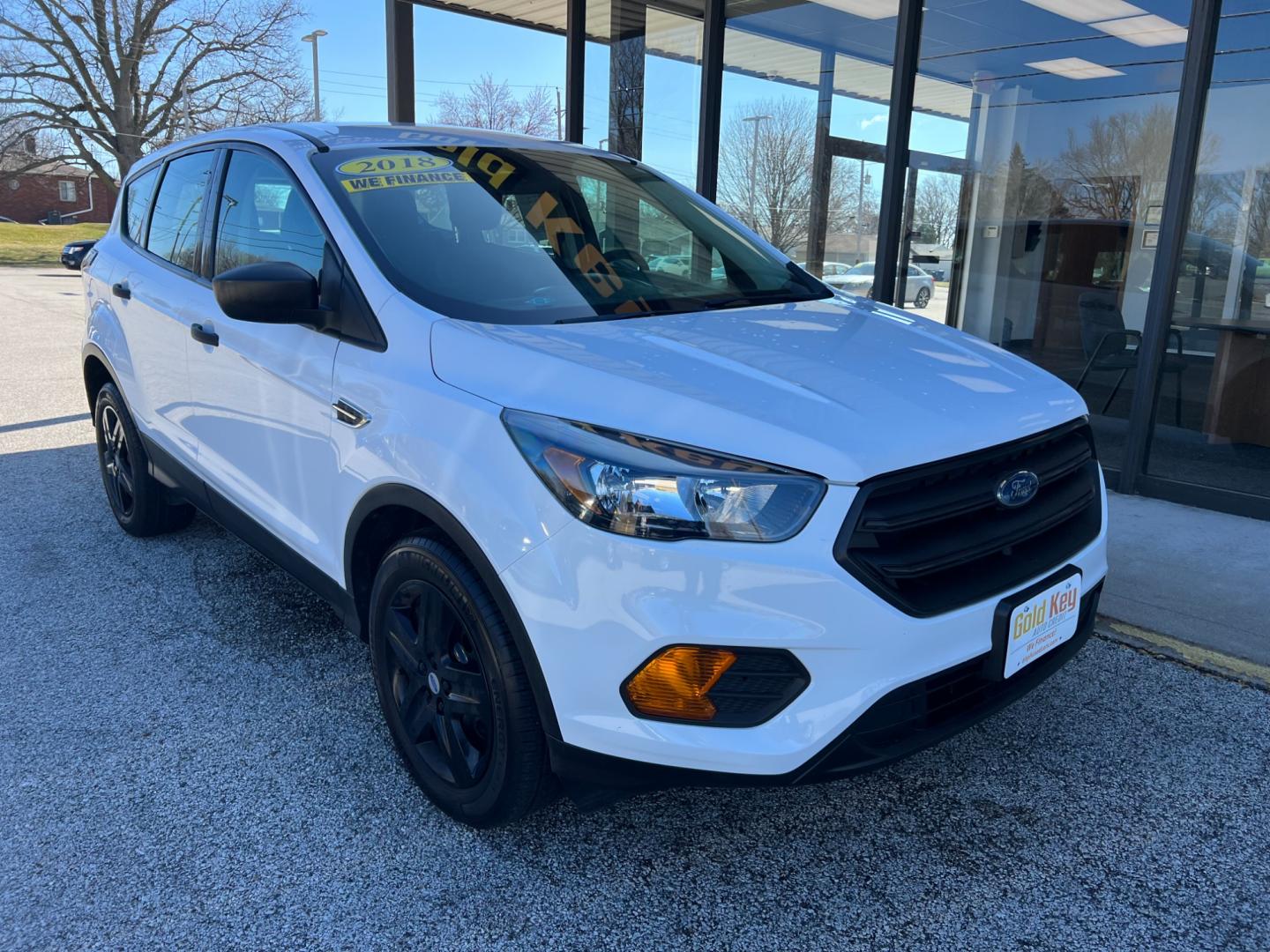 2018 Oxford White Ford Escape S FWD (1FMCU0F72JU) with an 2.5L L4 DOHC 16V engine, 6-Speed Automatic transmission, located at 1633 W Kimberly, Davenport, IA, 52806, (563) 323-5341, 41.559456, -90.598732 - Photo#1